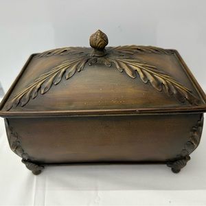 Bronze Metal Rectangular Lidded Box